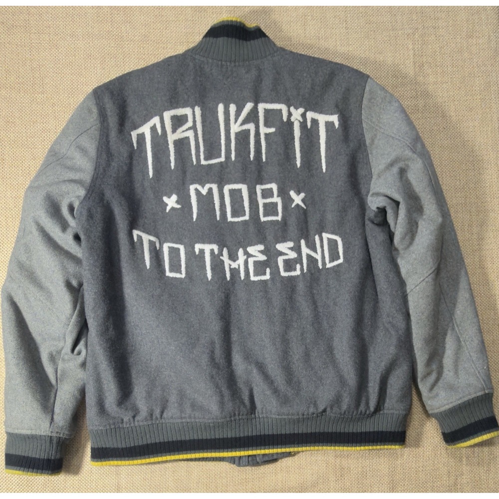 RARE Vintage Trukfit Mob Varsity Jacket Mens 2X Lil Wayne‎ Lil Weezy Wool